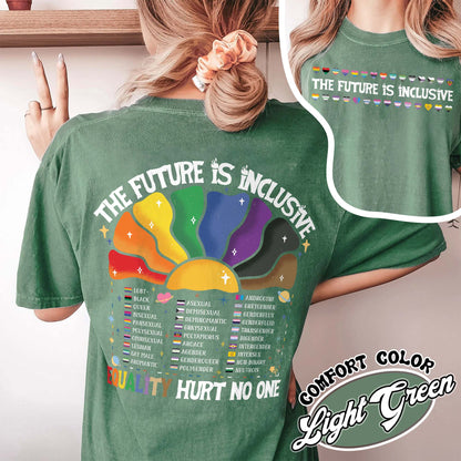 LGBT Comfort Color Shirt, the Future Is Inclusive Shirt, Equality Hurt No One Shirt