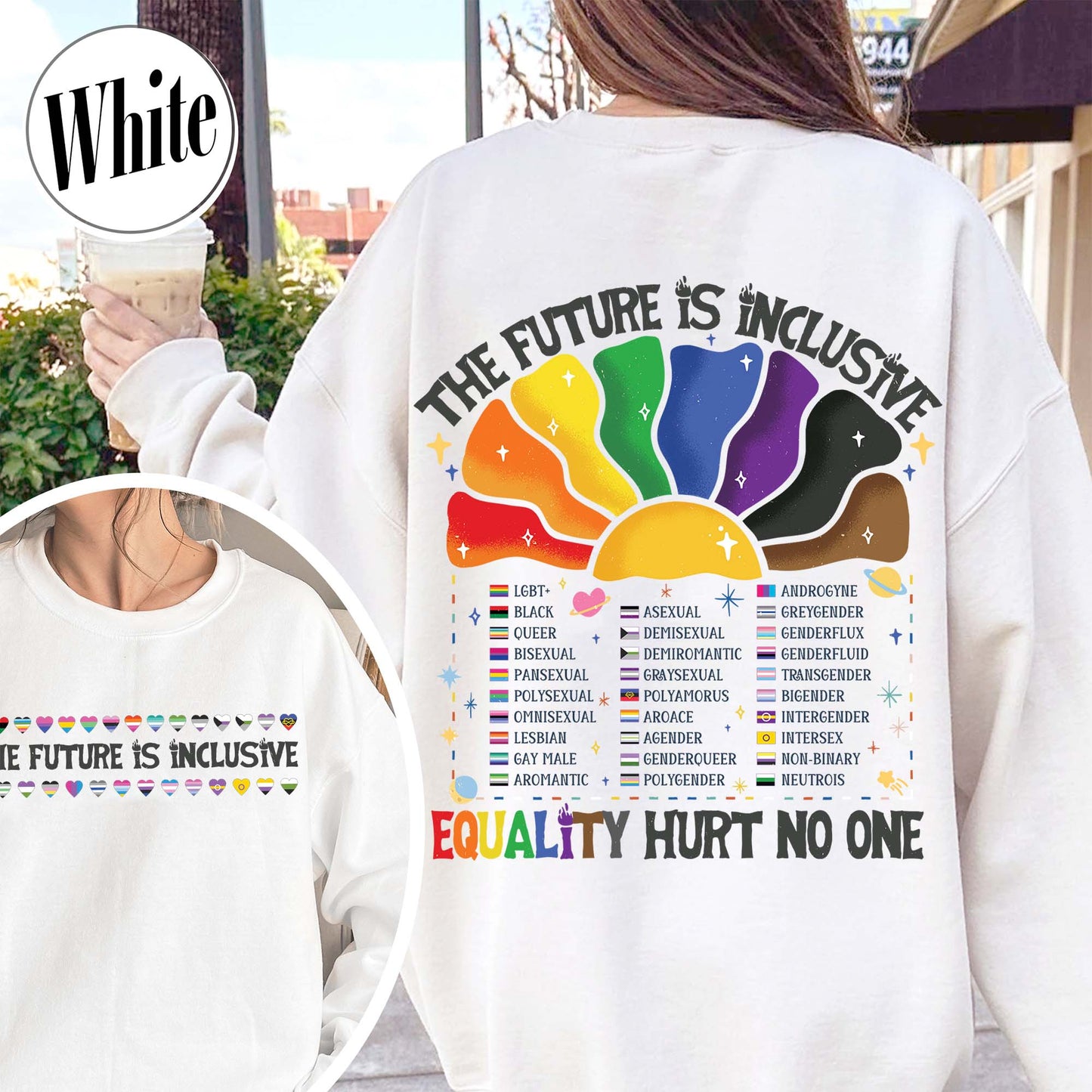 LGBT Sweatshirt, the Future Is Inclusive Sweatshirt, Equality Hurt No One Sweatshirt