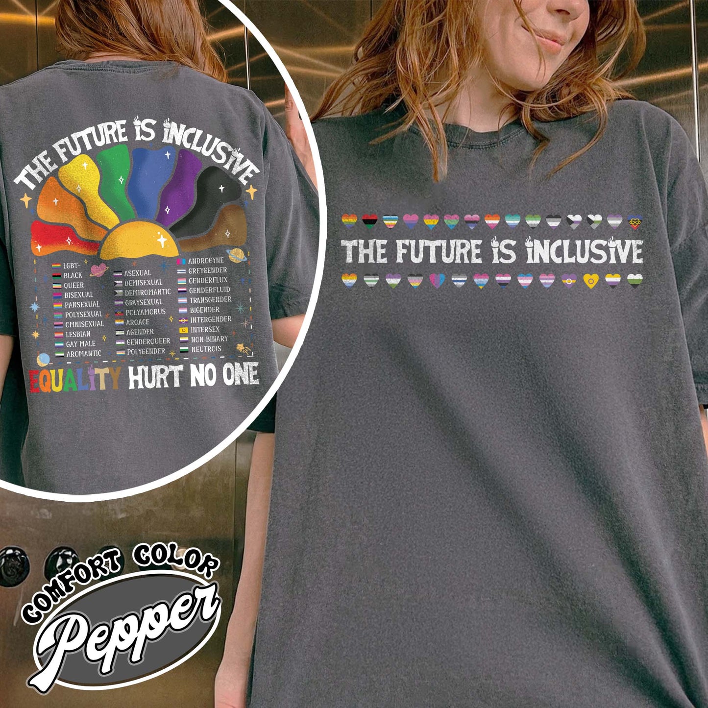 LGBT Comfort Color Shirt, the Future Is Inclusive Shirt, Equality Hurt No One Shirt