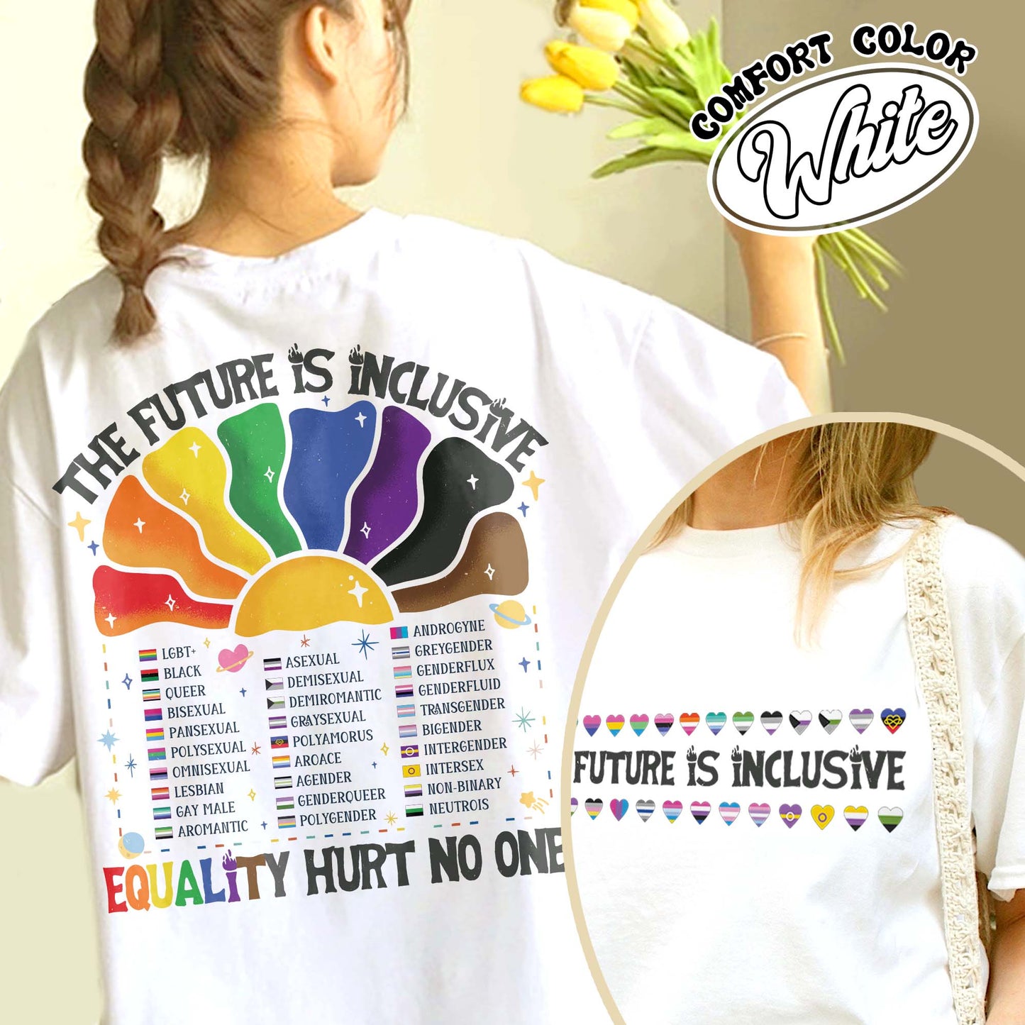 LGBT Comfort Color Shirt, the Future Is Inclusive Shirt, Equality Hurt No One Shirt