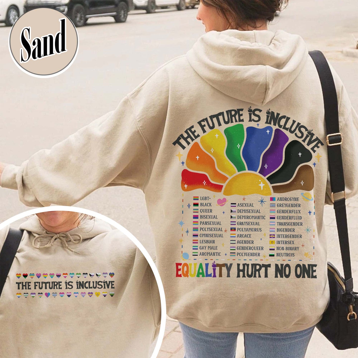 LGBT Hoodie, the Future Is Inclusive Hoodie, Equality Hurt No One Hoodie