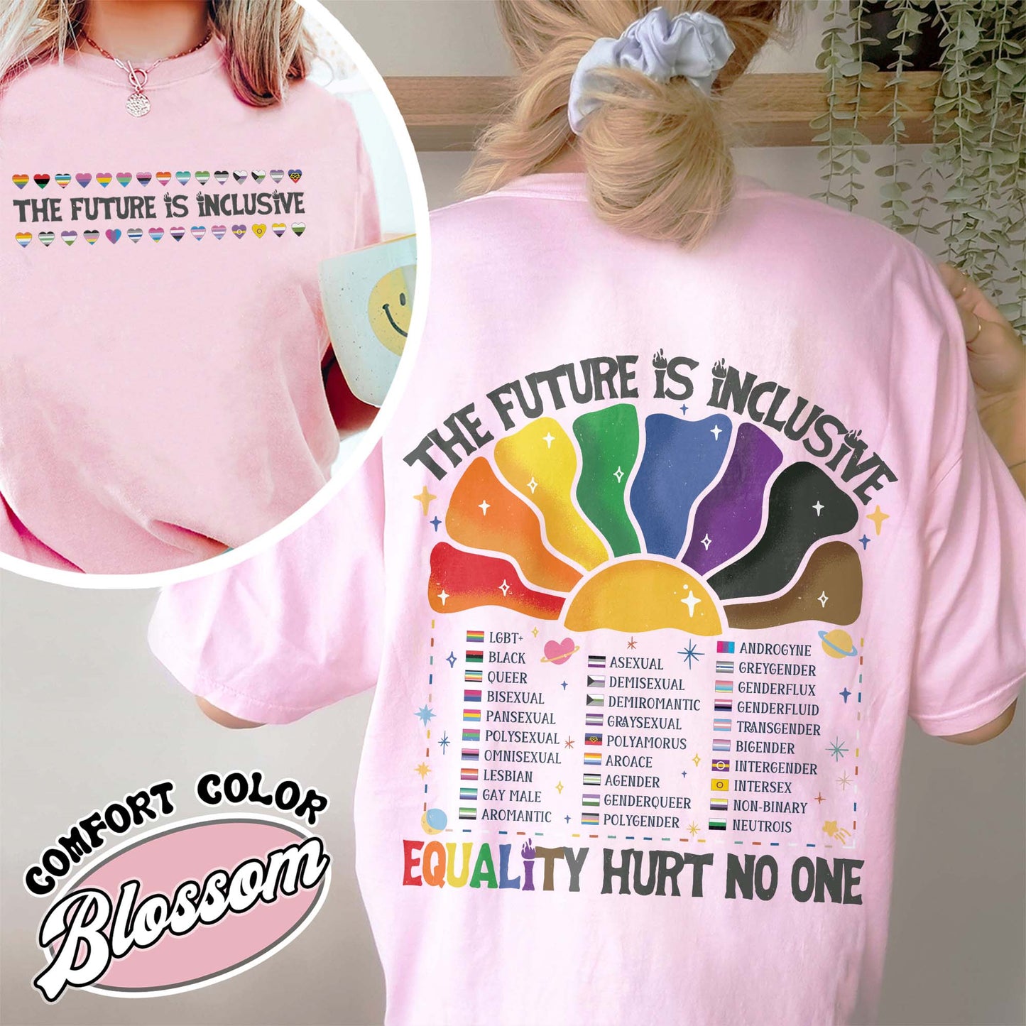 LGBT Comfort Color Shirt, the Future Is Inclusive Shirt, Equality Hurt No One Shirt