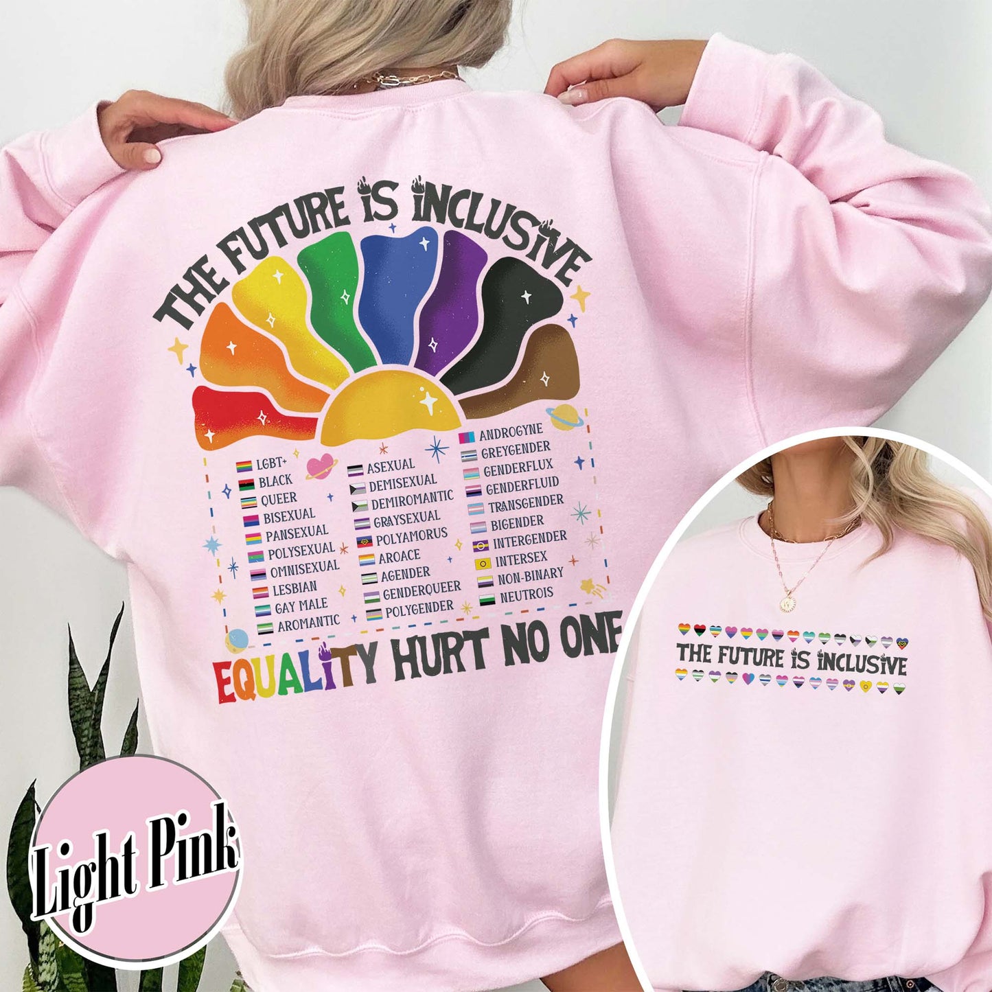 LGBT Sweatshirt, the Future Is Inclusive Sweatshirt, Equality Hurt No One Sweatshirt