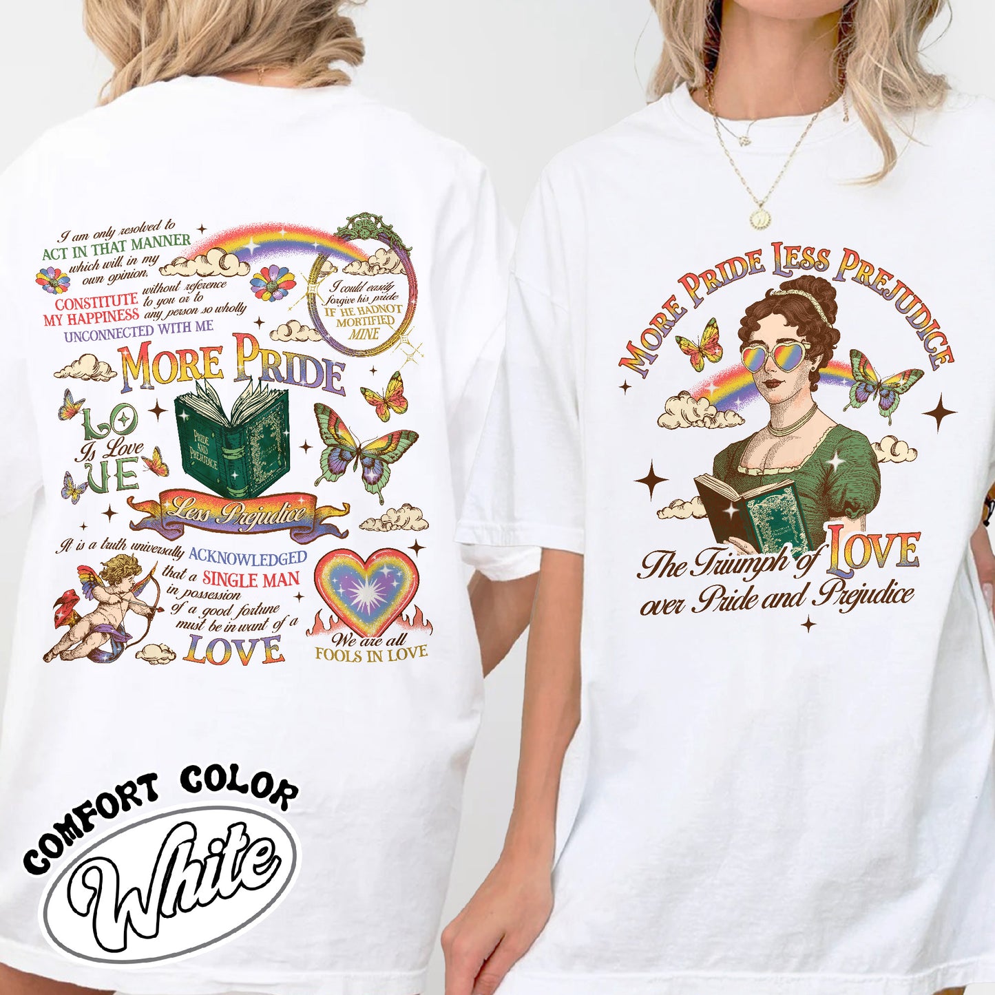 LGBTQ Comfort Colors Shirt,More Pride Less Prejudice Shirt, Pride and Prejudice Shirt,Pride Month Shirt