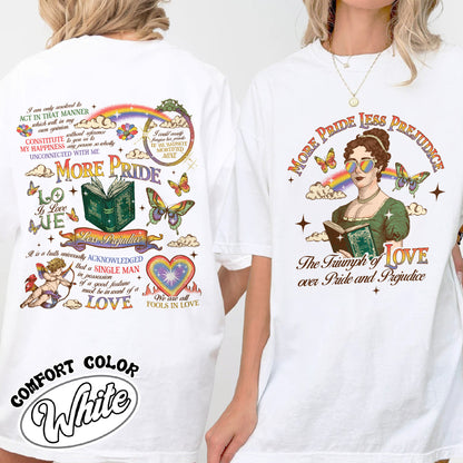 LGBTQ Comfort Colors Shirt,More Pride Less Prejudice Shirt, Pride and Prejudice Shirt,Pride Month Shirt