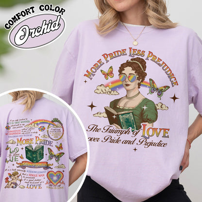 LGBTQ Comfort Colors Shirt,More Pride Less Prejudice Shirt, Pride and Prejudice Shirt,Pride Month Shirt