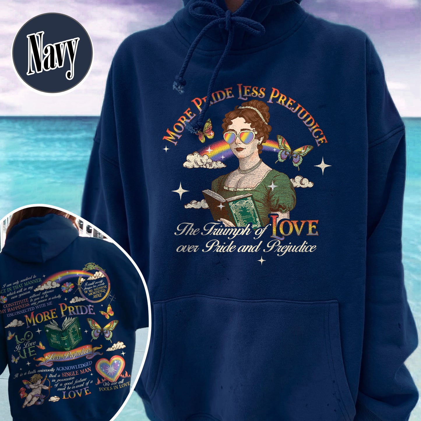 LGBTQ Hoodie,More Pride Less Prejudice Hoodie, Pride and Prejudice Hoodie,Pride Month Hoodie