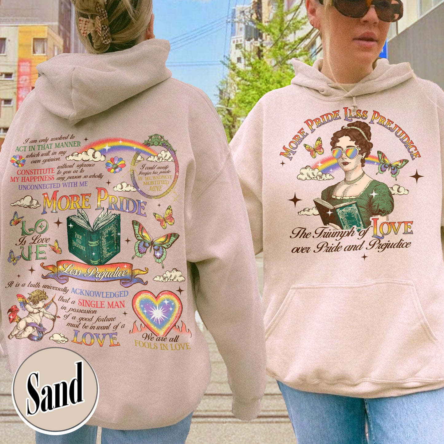 LGBTQ Hoodie,More Pride Less Prejudice Hoodie, Pride and Prejudice Hoodie,Pride Month Hoodie
