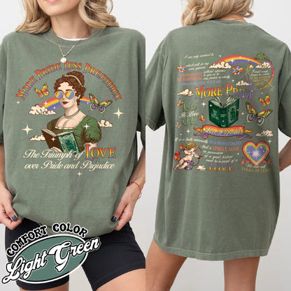 LGBTQ Comfort Colors Shirt,More Pride Less Prejudice Shirt, Pride and Prejudice Shirt,Pride Month Shirt