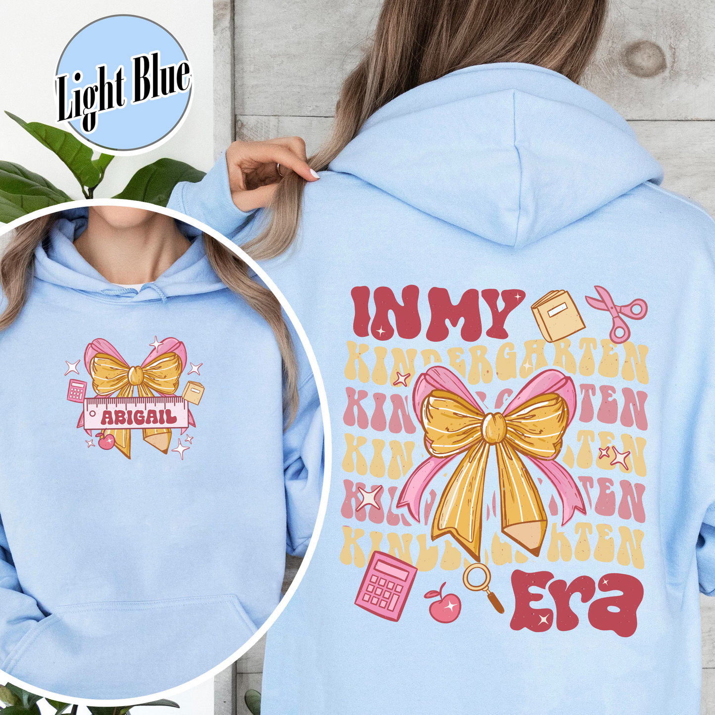 Back to School Hoodie, in My Kindergarten Era Hoodie, Custom Name Kinder Hoodie