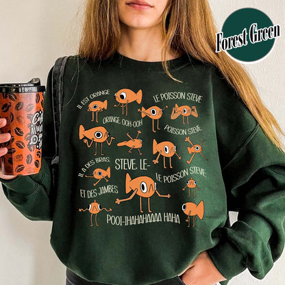 Le Poisson Steve Sweatshirt, Funny Meme Sweatshirt, Viral Meme Tiktok Sweatshirt