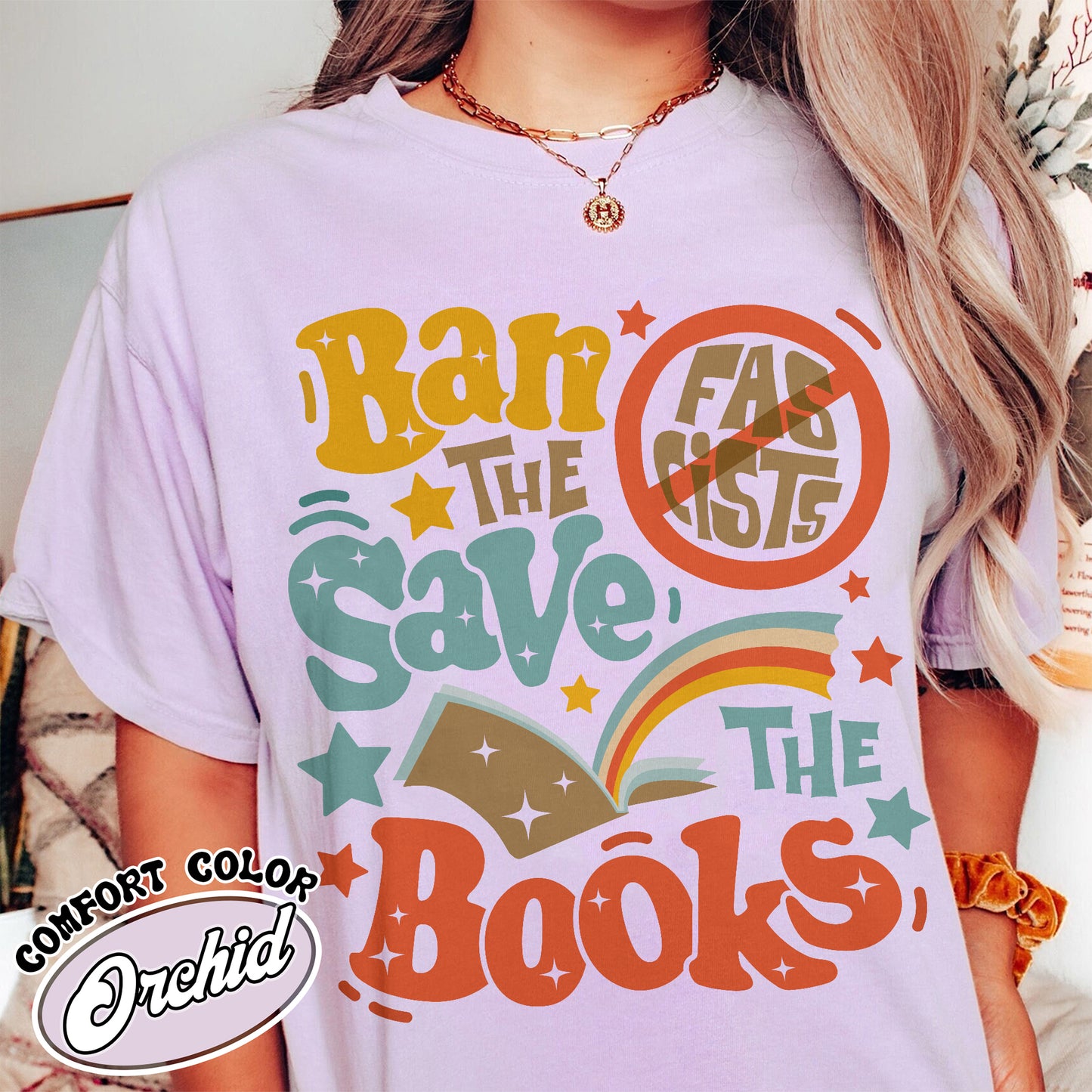 Librarian Comfort Colors Shirt,Ban The Fascists Save The Books Shirt,Reading Teacher
