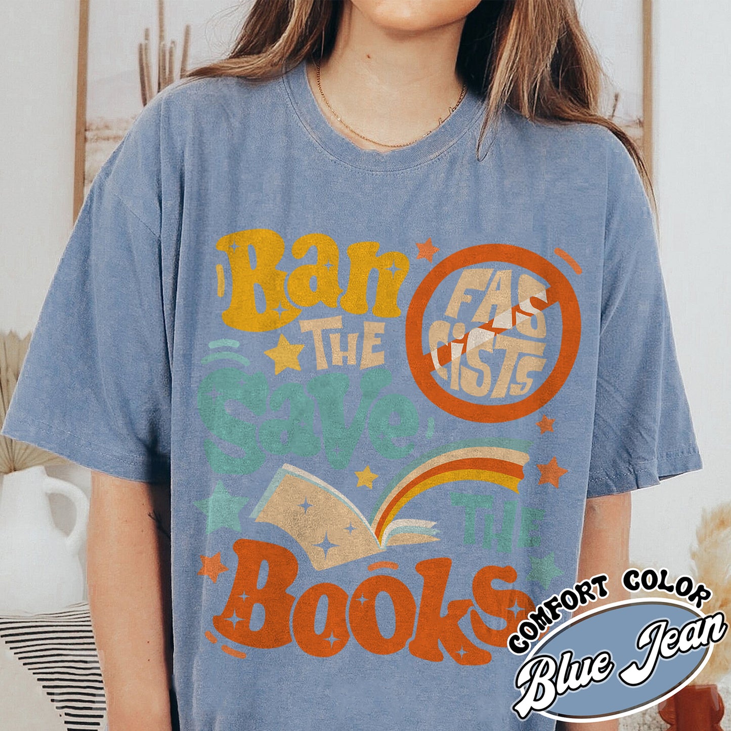 Librarian Comfort Colors Shirt,Ban The Fascists Save The Books Shirt,Reading Teacher
