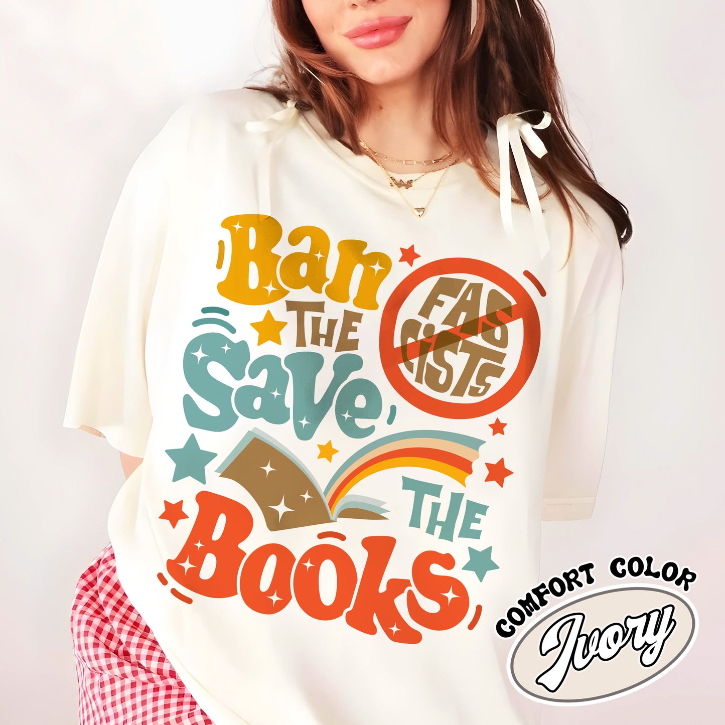 Librarian Comfort Colors Shirt,Ban The Fascists Save The Books Shirt,Reading Teacher