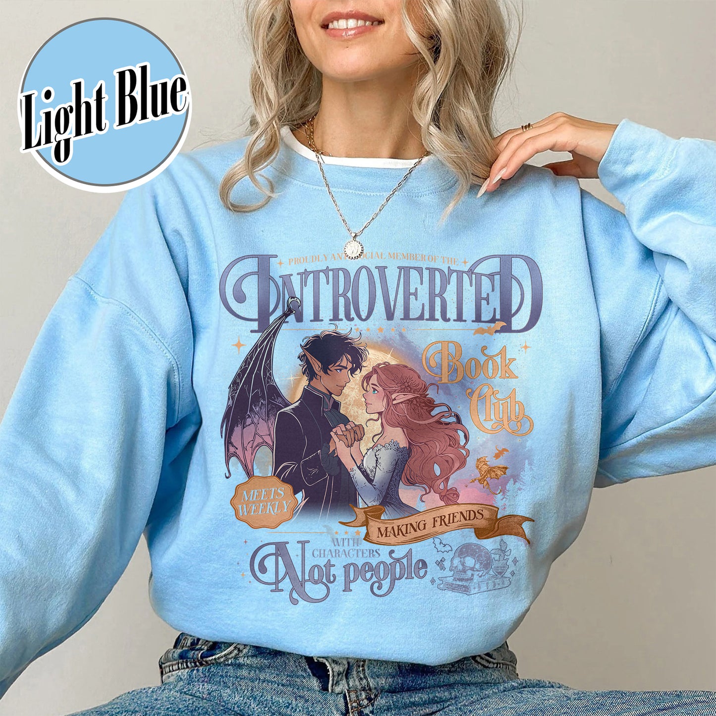 Introverted Book Club Sweatshirt, Romantasy Readers Society Sweatshirt, Antisocial Book Club Sweatshirt