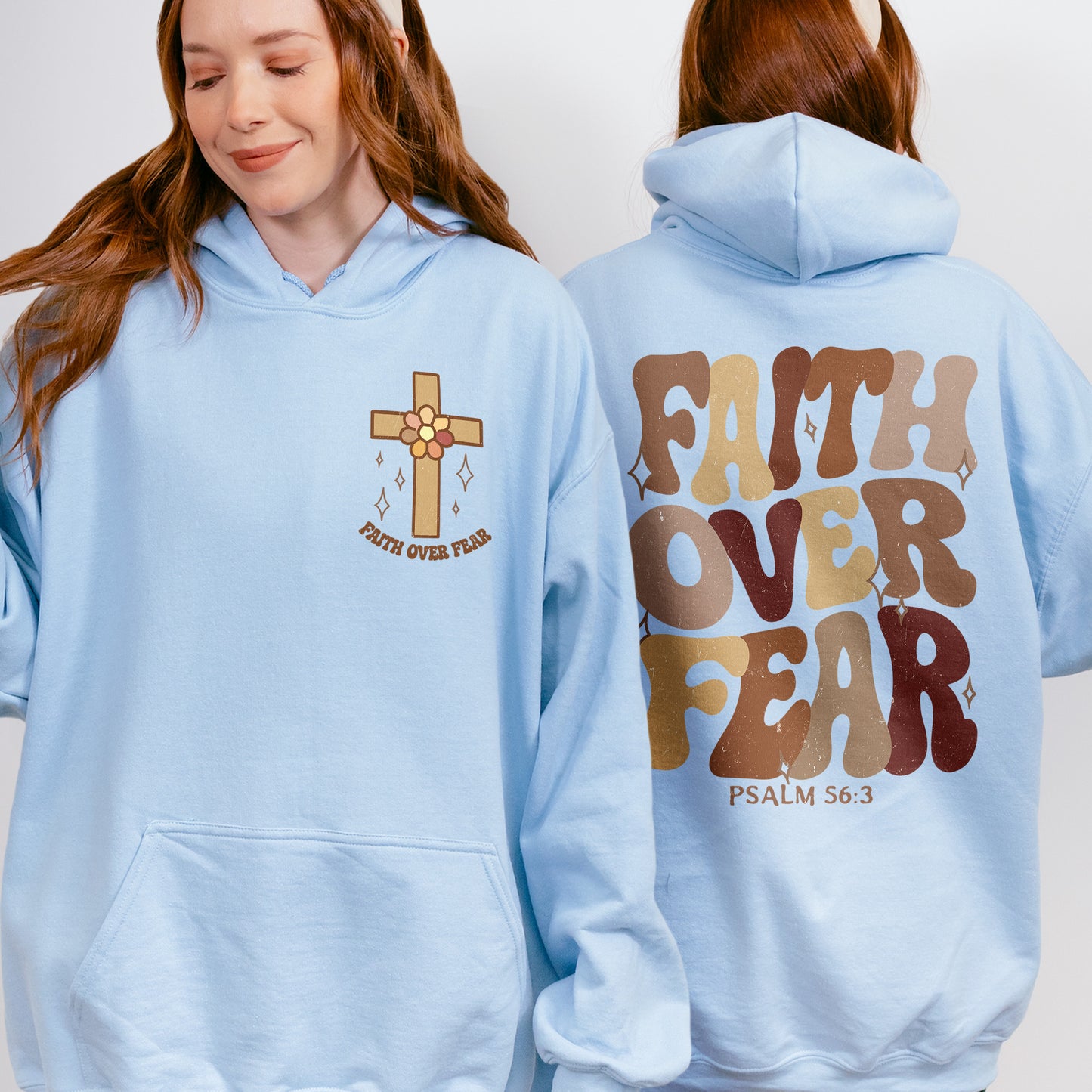 Faith Over Fear Christian Psalm Hoodie