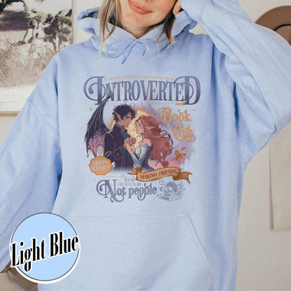 Introverted Book Club Hoodie, Romantasy Readers Society Hoodie, Antisocial Book Club