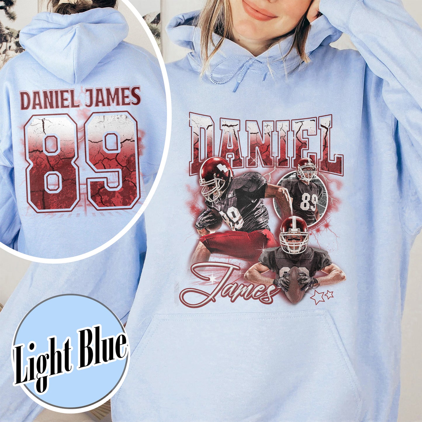 Bootleg Hoodie Football Hoodie, Bootleg Hoodie Football, Custom Face Hoodie Football, Custom Photo Football, Custom Football Hoodie With Picture