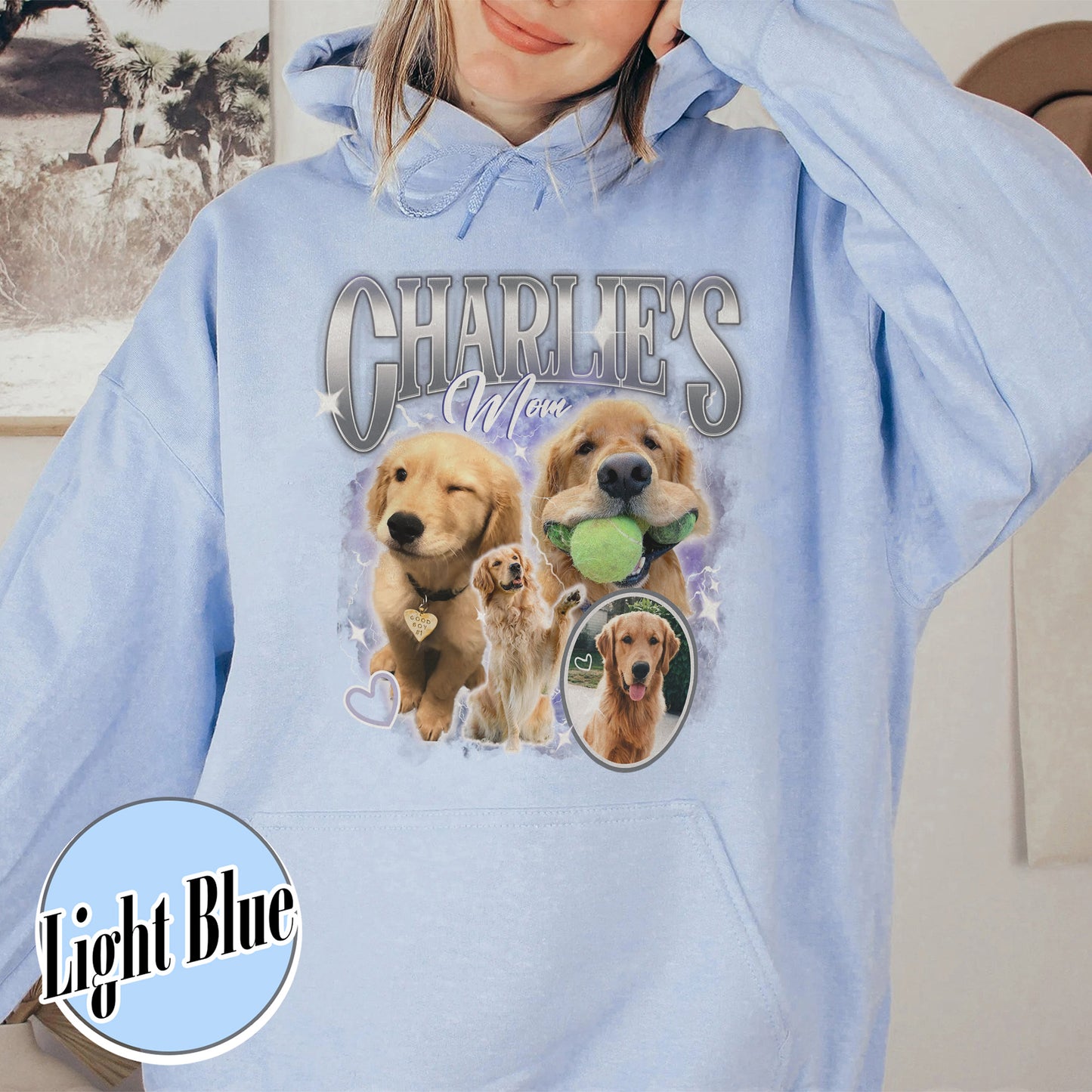 Pet Lover Hoodie, Pet Custom Vintage Washed Hoodie, Custom Dog Cat Mom Hoodie