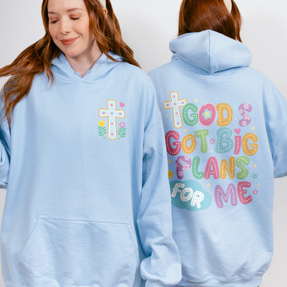 God’s Got Big Plans For Me Hoodie, Christian Kids Hoodie, Faith Graphic Hoodie, Religious Gift Hoodie