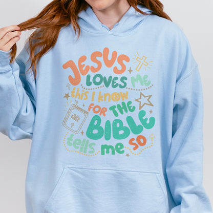 Jesus Loves Me This I Know Hoodie: Christian Bible Verse Hoodie, Kids Youth Faith Hoodie