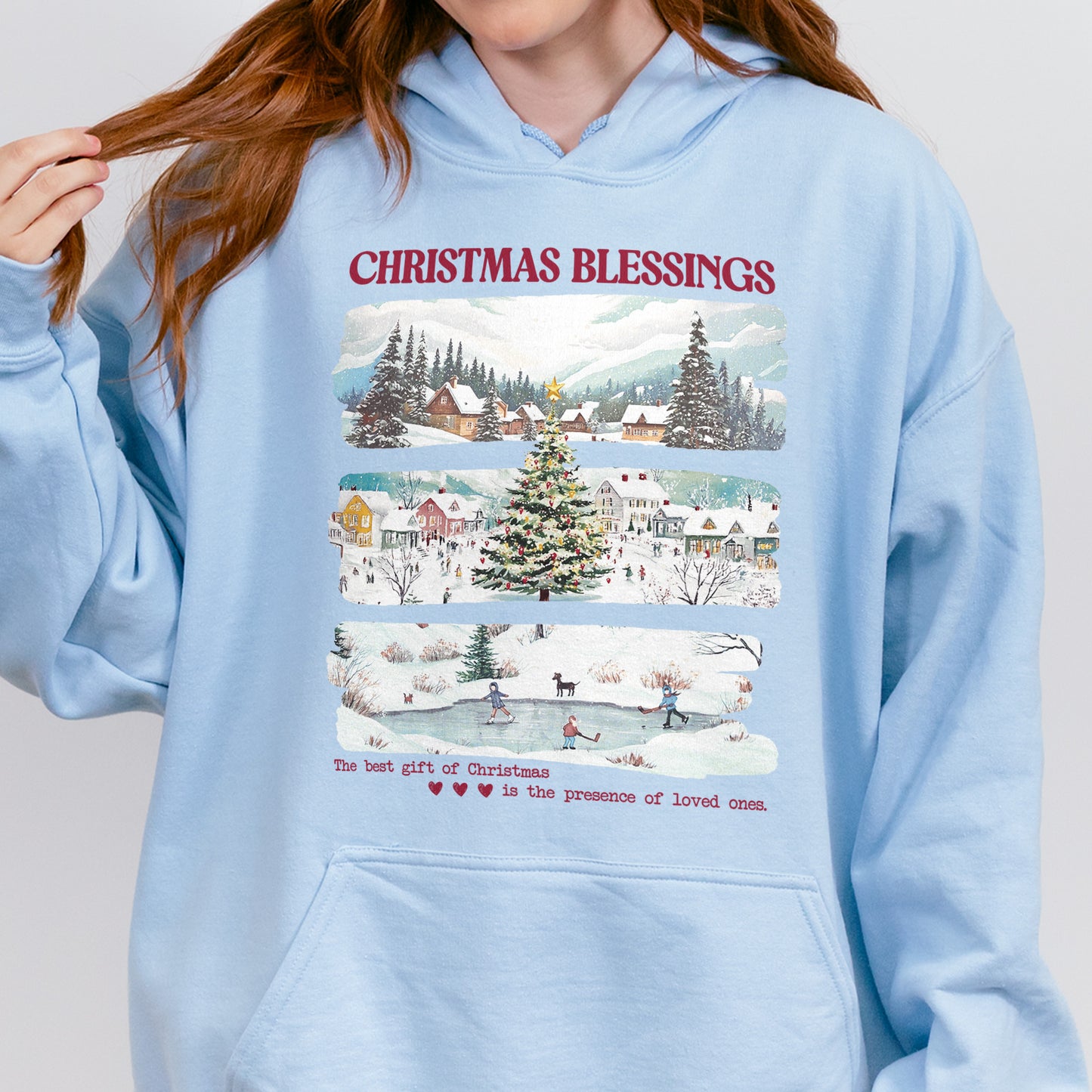Merry Christmas Hoodie: Christmas Blessings Hoodie, Cute Santa Hoodie, Xmas Hoodie