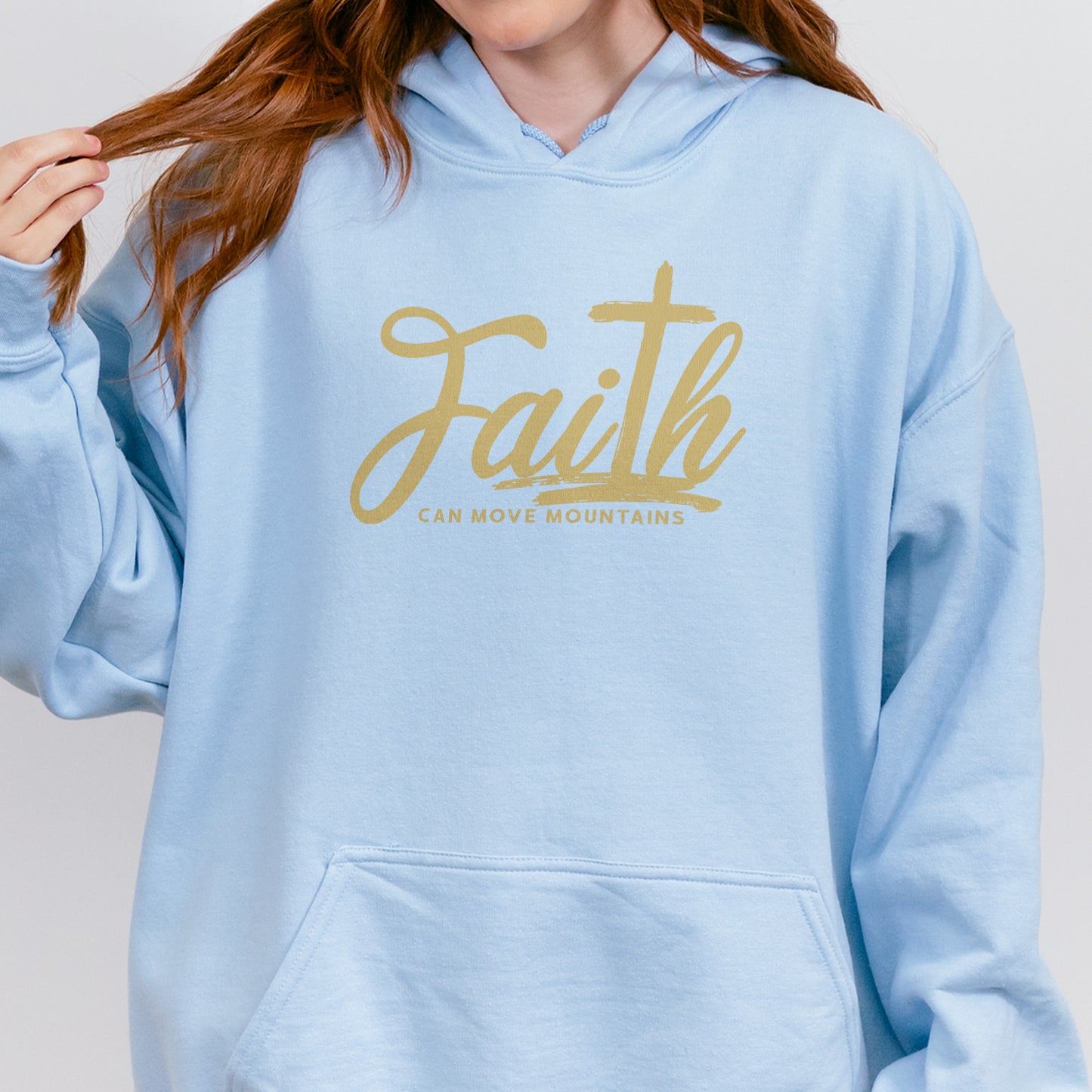 Faith Can Move Mountains Hoodie | Christian Cross Bible Verse Hoodie