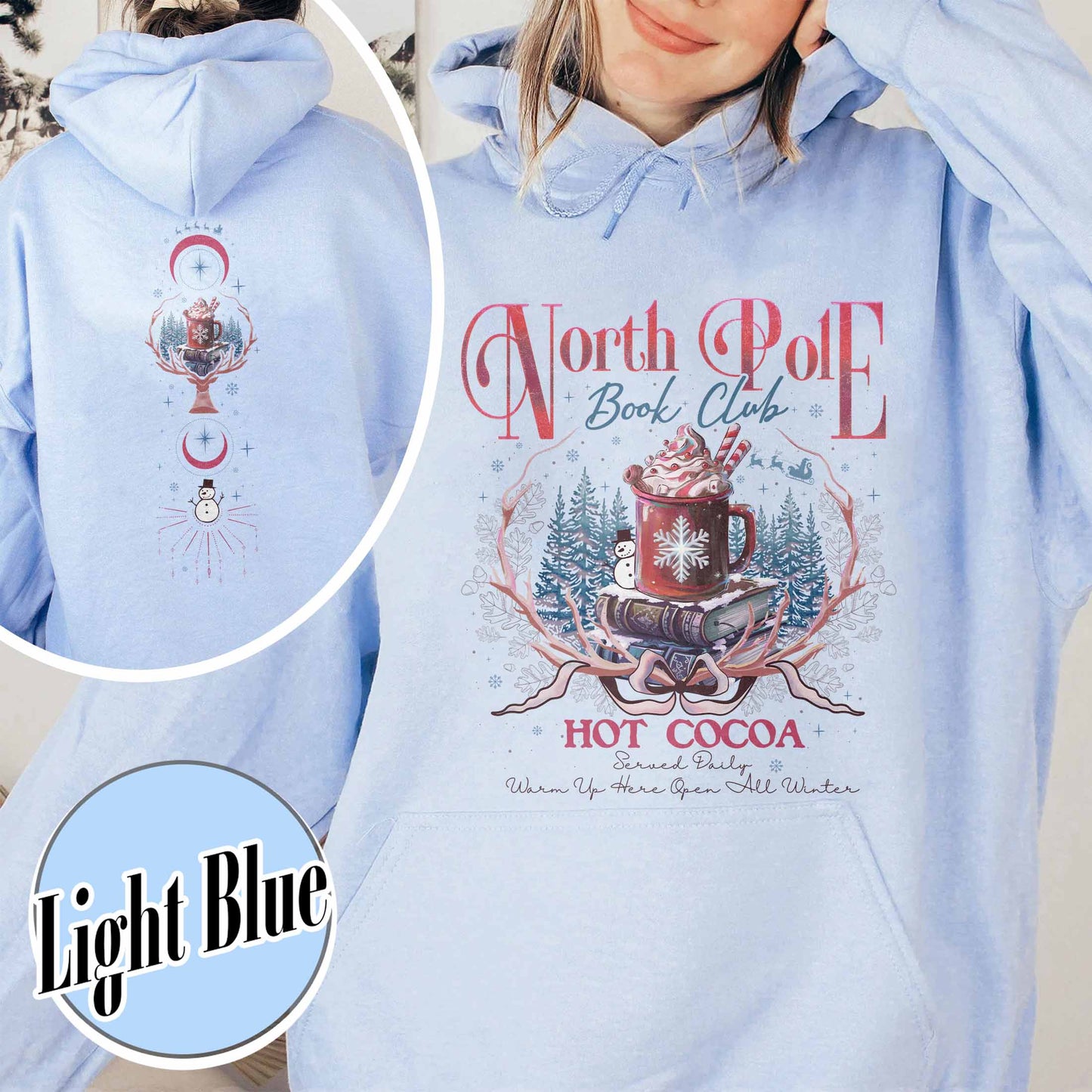 Book Lovers Christmas Hoodie, North Pole Book Club Hoodie, Gift for Librarian