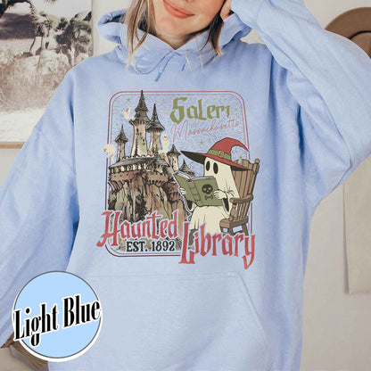 Halloween Book Lover Hoodie, the Haunted Library Hoodie, Salem Book Club Hoodie