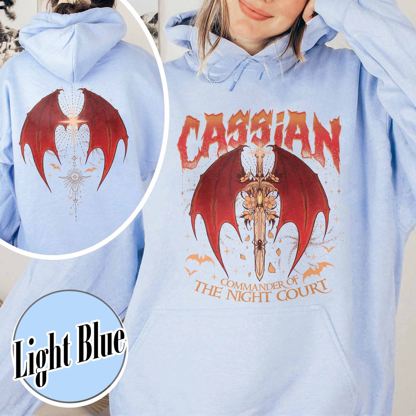 Acotar Hoodie Cassian, Velaris City Of Starlight Acotar Two-sided Hoodie, The Night Court Hoodie, Court Of Dreams, Cassian, Booklover Hoodie