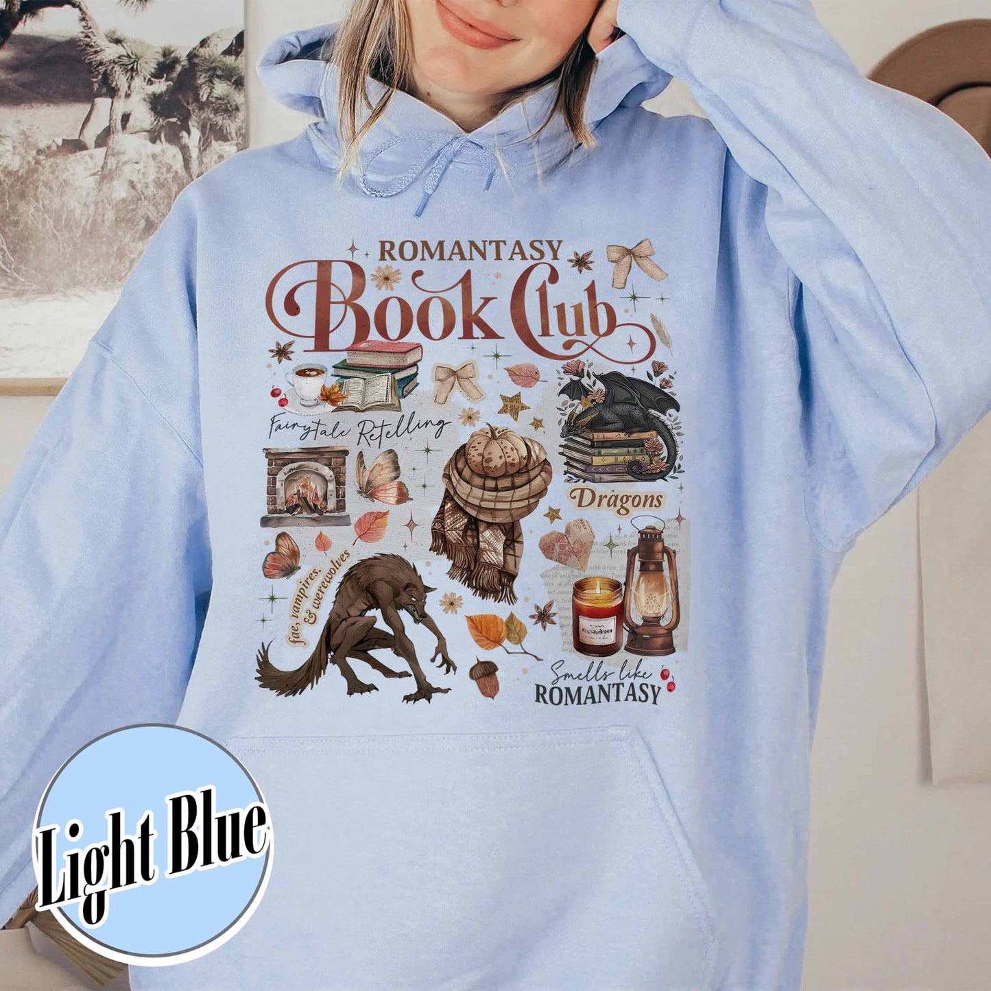 Bookish Hoodie, Romantasy Reader Book Club Hoodie, Fall Love With Reading Hoodie