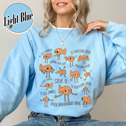 Le Poisson Steve Sweatshirt, Funny Meme Sweatshirt, Viral Meme Tiktok Sweatshirt
