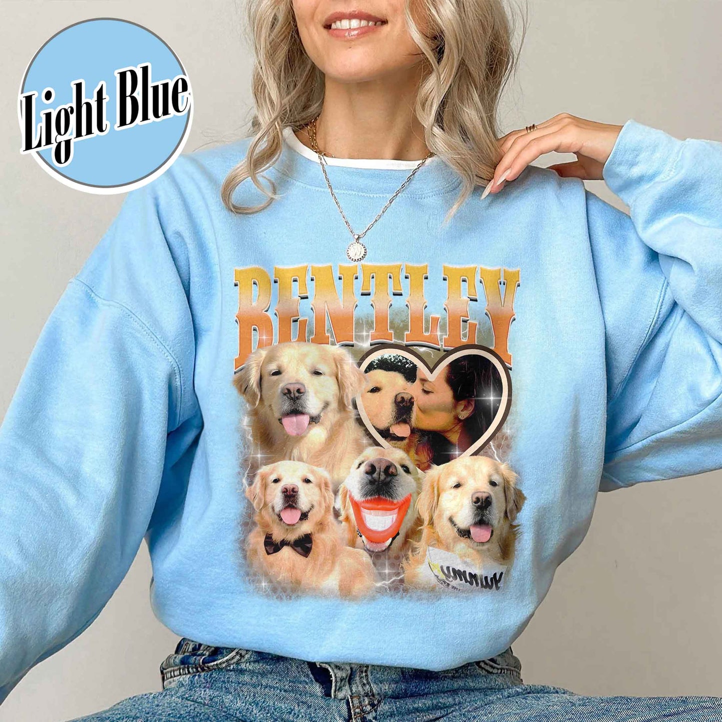 Custom Sweatshirt, Custom Pet Photo Sweatshirt, Custom Retro Dog Bootleg Sweatshirt, Pet Lovers Gift