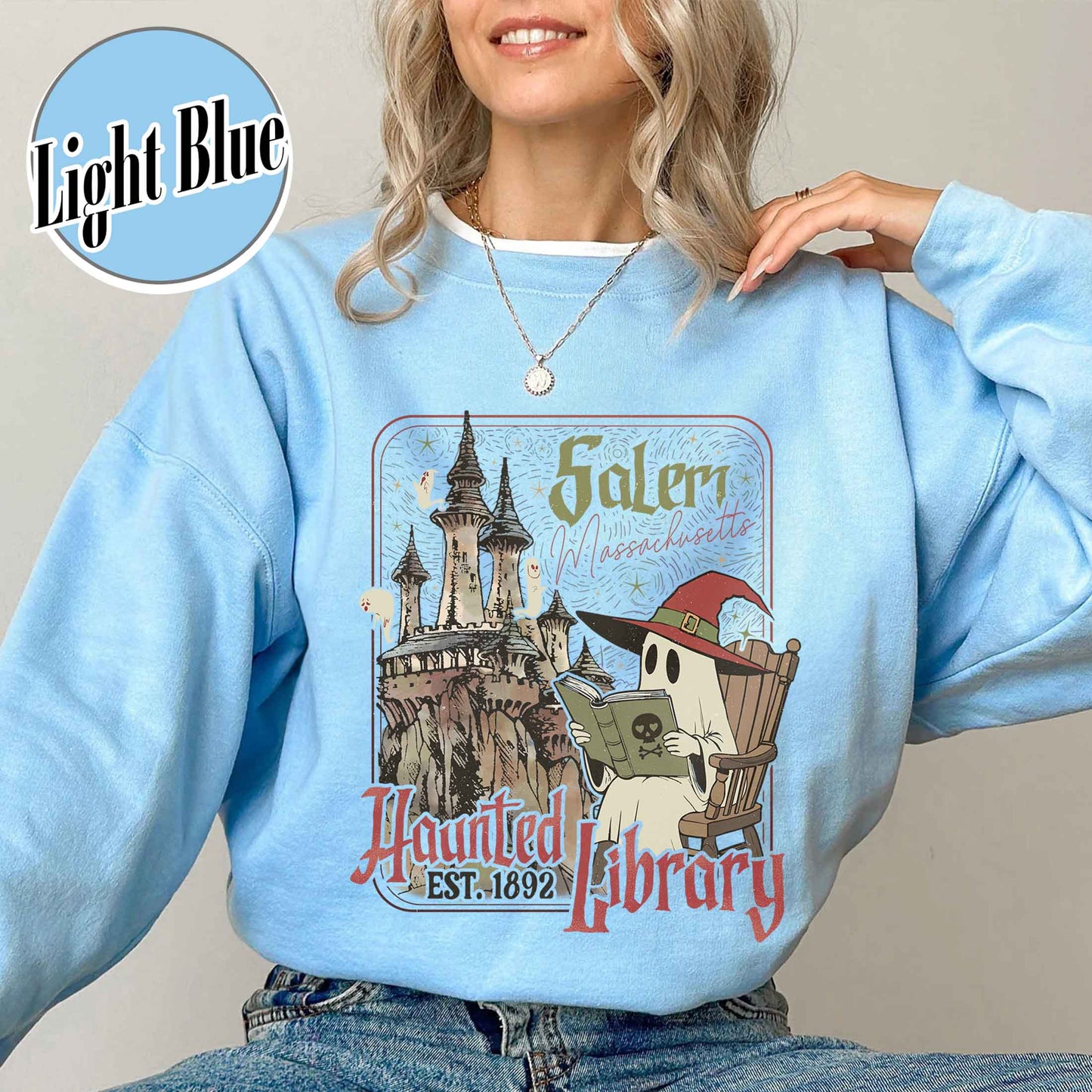 Halloween Book Lover Sweatshirt, the Haunted Library Sweatshirt, Salem Book Club Sweatshirt