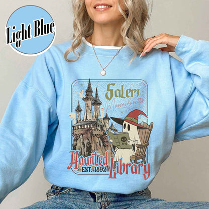 Halloween Book Lover Sweatshirt, the Haunted Library Sweatshirt, Salem Book Club Sweatshirt