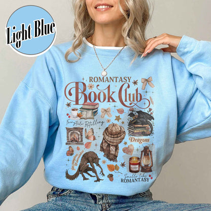 Bookish Sweatshirt, Romantasy Reader Book Club Sweatshirt, Fall Love With Reading Sweatshirt