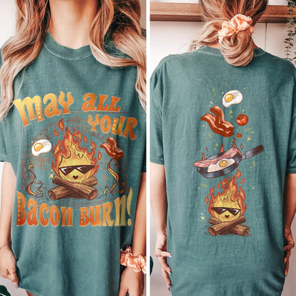 May All Your Bacon Burn Shirt, Move Castle Shirt, Bed and Breakfast Tshirt, Anime Shirt, Anime Fan Gift, Kawaii Fire Shirt, Fire Demon Shirt