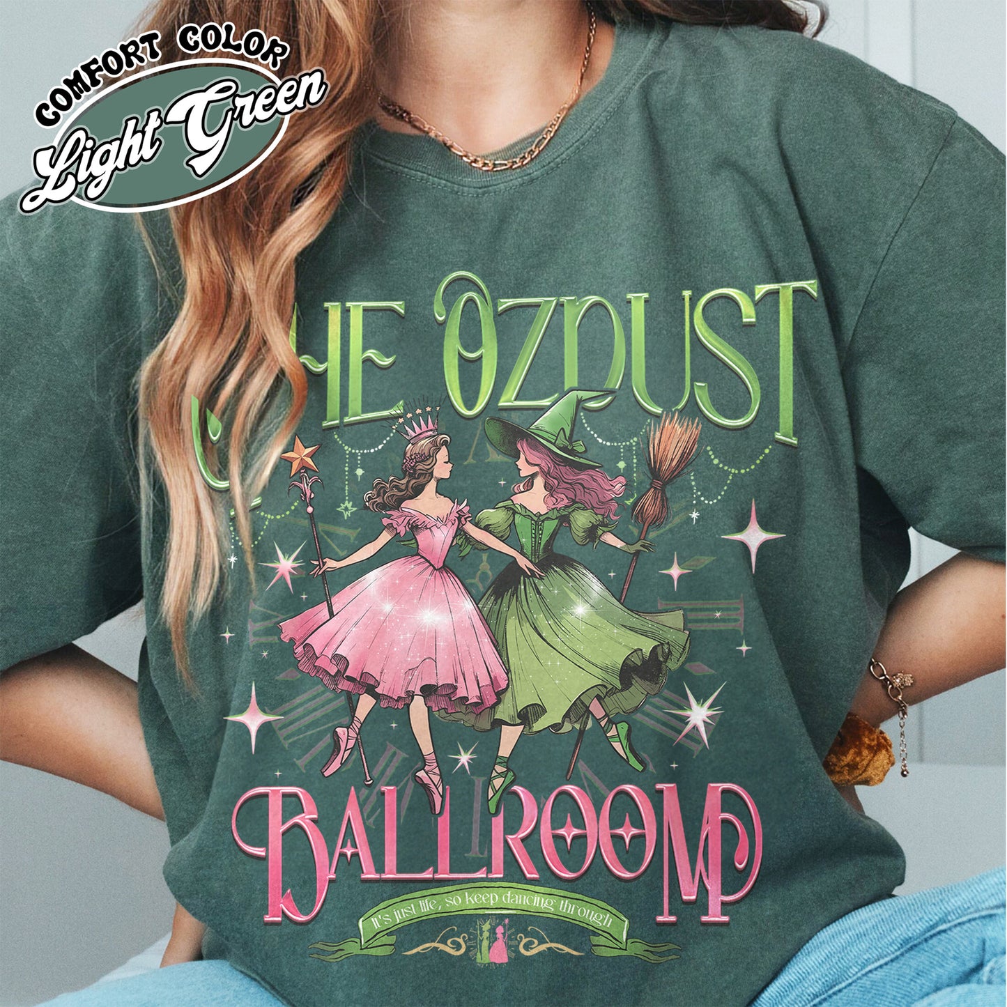 The Musical Ozdust Ballroom Shirt, Dancing Through Life Shirt, Wicked Musical Shirt, Witch Broomstick Shirt, Green Witch Shirt, Pink Witch Shirt