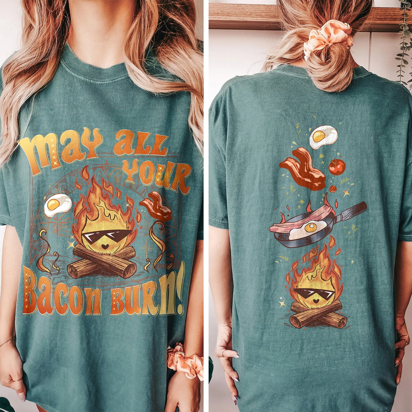 May All Your Bacon Burn Shirt, Move Castle Shirt, Bed and Breakfast Tshirt, Anime Shirt, Anime Fan Gift, Kawaii Fire Shirt, Fire Demon Shirt