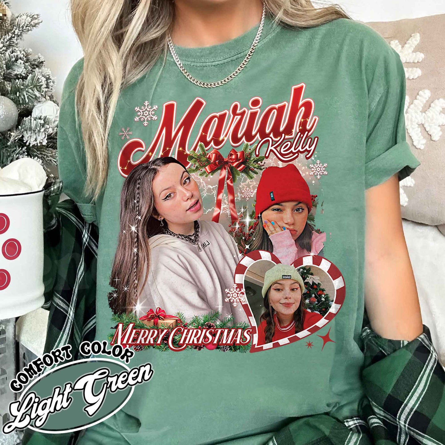 Custom Photo Shirt, Custom Photo Bootleg Girlfriend T-Shirt, Shirt With Face on It for Boyfriend, Birthday Gift, Custom Photo Christmas Shirt