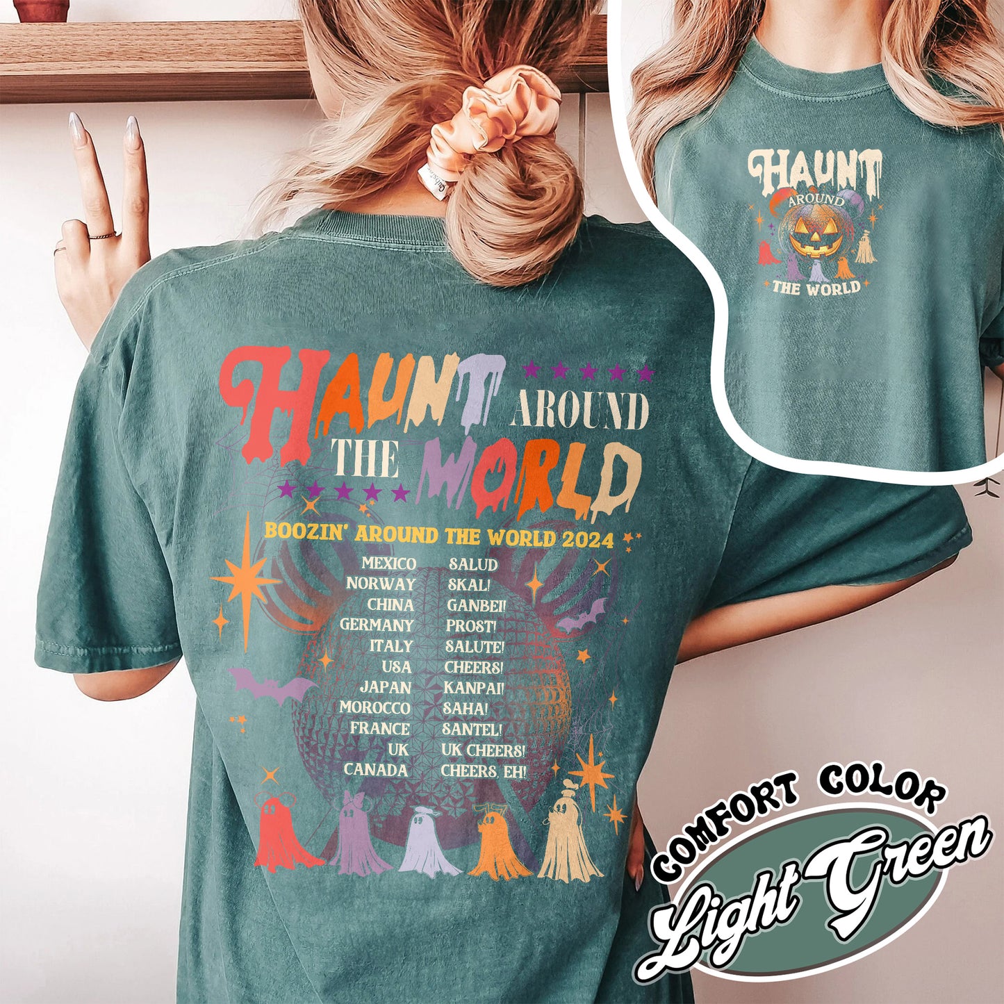 Haunt Around the World Shirt, Drink Around the World Shirt, Eat Drink and Around the World, Epcot Drink Around the World Shirt, Halloween Shirt