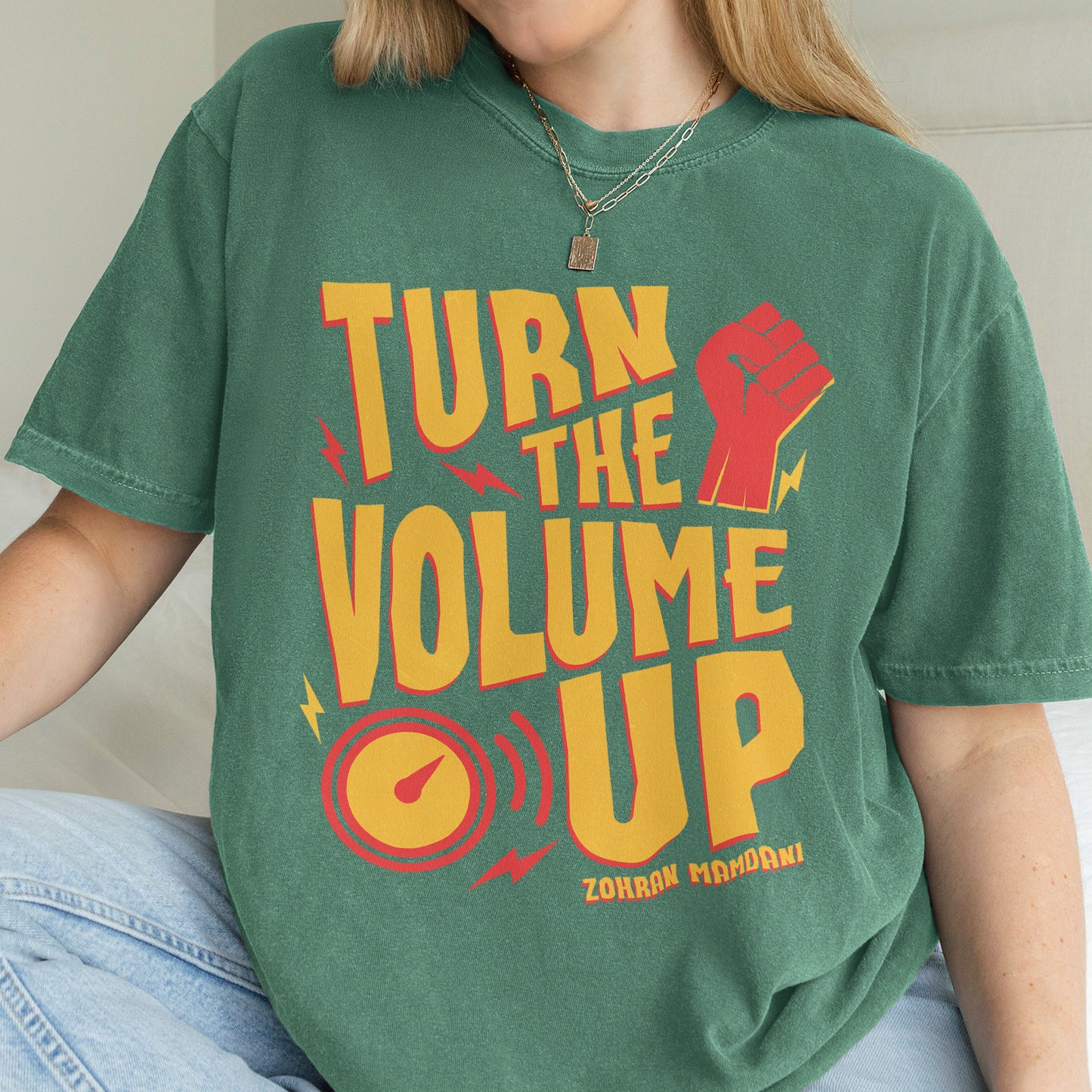 Turn the Volume Up, Zohran Mamdani, Zohran NYC Mayor, Progressive, Liberal, NYC 2026, Democracy Tshirt
