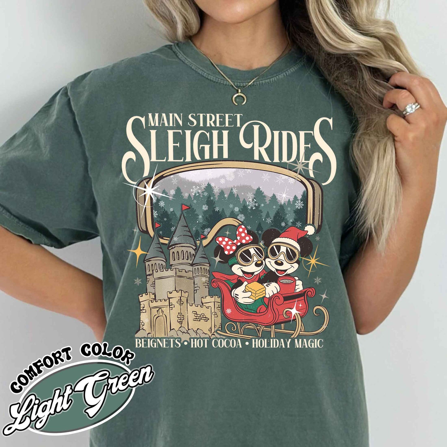 Main Street Sleigh Rides Shirts, Christmas Girls Trip T Shirts, the Most Magical Place on Earth Christmas Shirt, Hot Cocoa Christmas Shirt