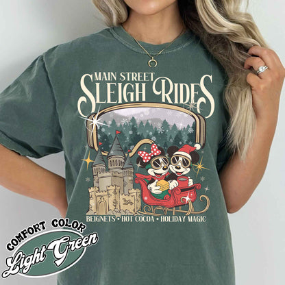 Main Street Sleigh Rides Shirts, Christmas Girls Trip T Shirts, the Most Magical Place on Earth Christmas Shirt, Hot Cocoa Christmas Shirt