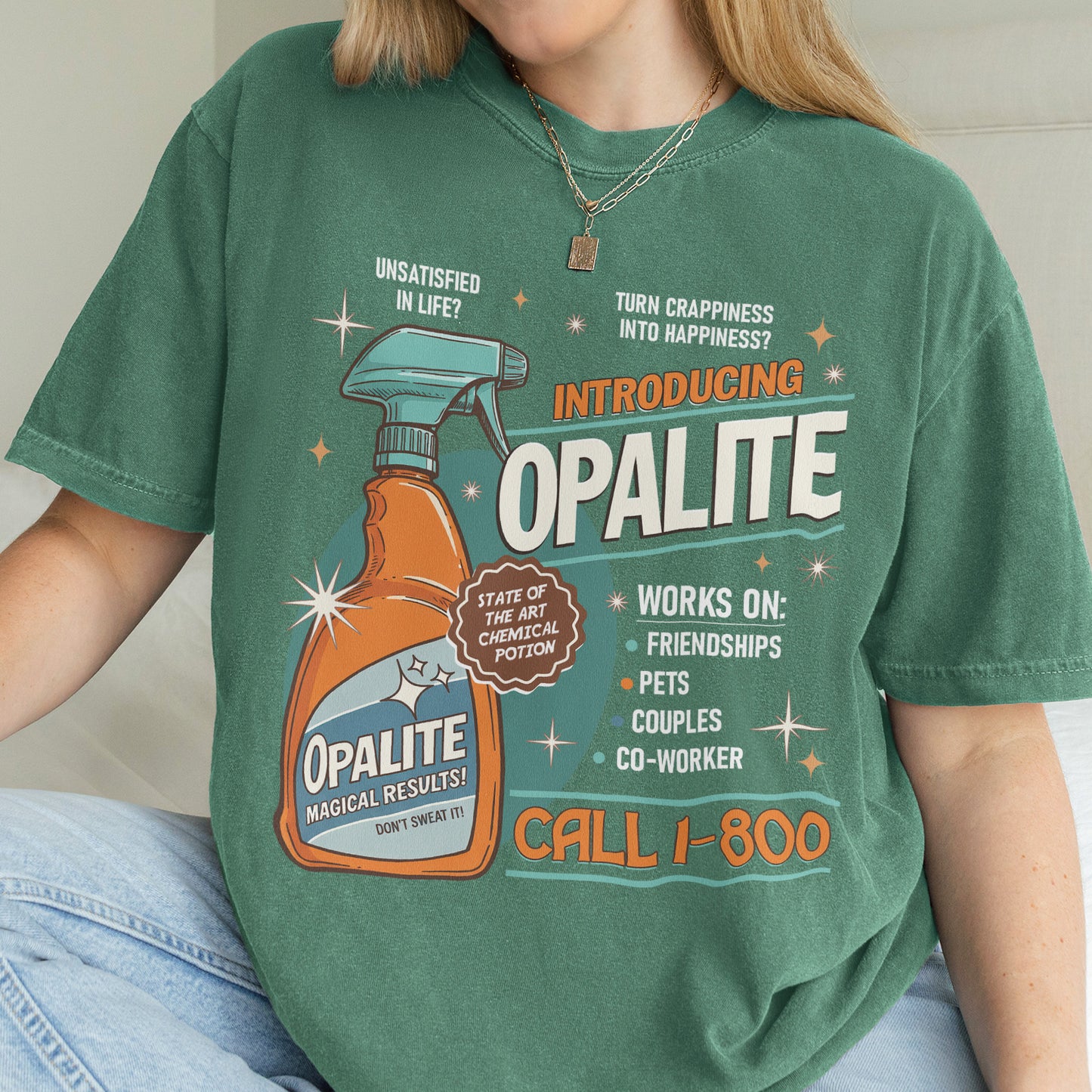 Opalite Spray Retro Graphic, Don't Sweat It, Magical Result, Showgirl Tshirt