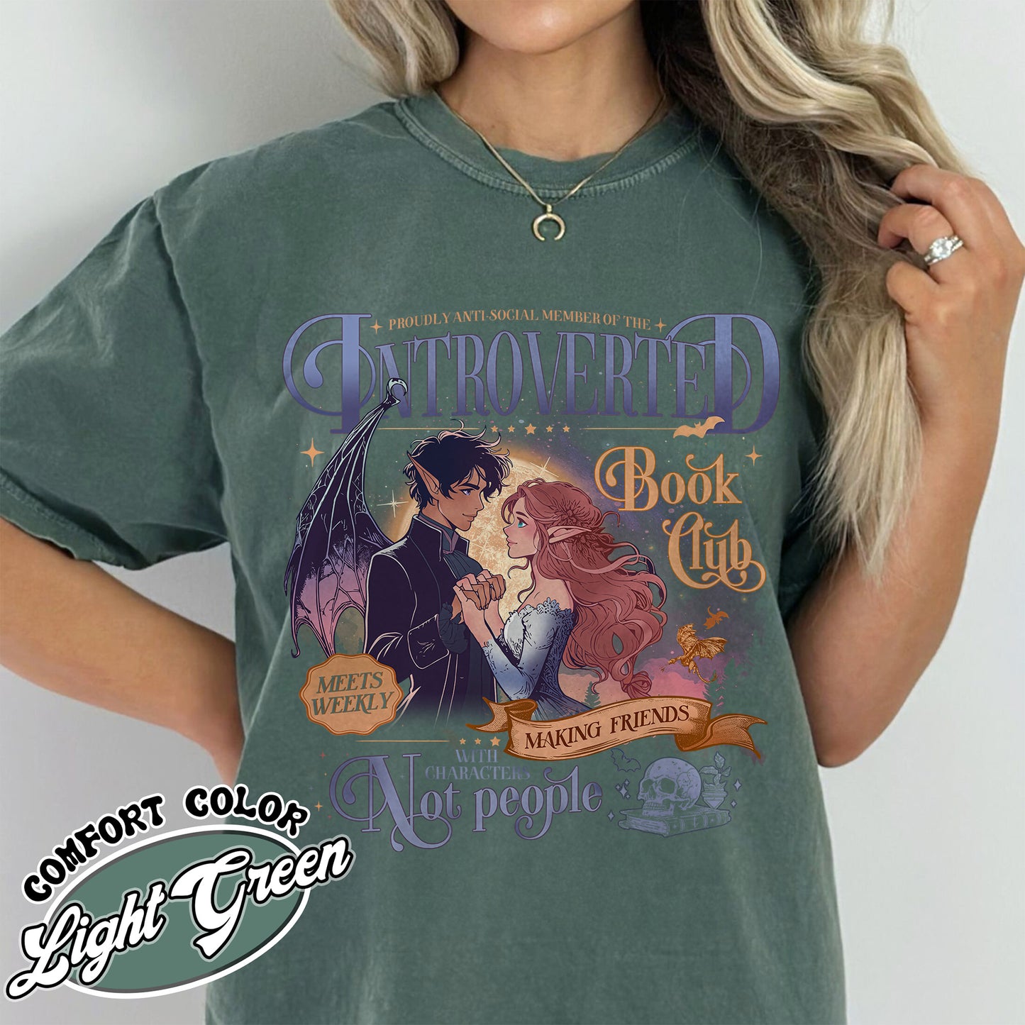 Introverted Reading Shirt, Introverted Book Club T-Shirt, Romantasy Readers Society, Introverted Book Club Shirt, Antisocial Book Club Tshirt