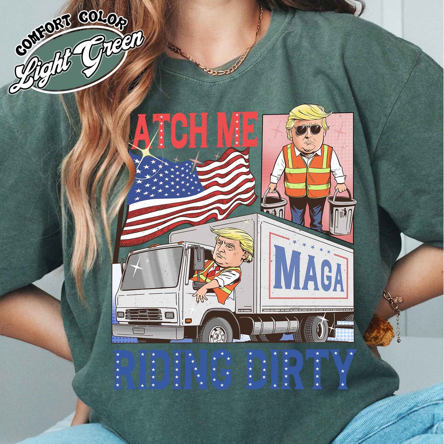 Trump Garbage Man in Trash Truck Shirt, Republican Shirt, Trump Supporter Shirt, MAGA, Daddy’s Home Shirt, Trump 2024 T-Shirt, Garbage Team Shirt