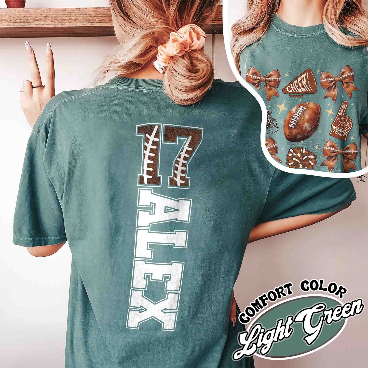 Coquette Bow Football Season, Football With Coquette Bow, Football Mom Shirt, Custom Shirt for Football, Custom Football Cheer, American Football