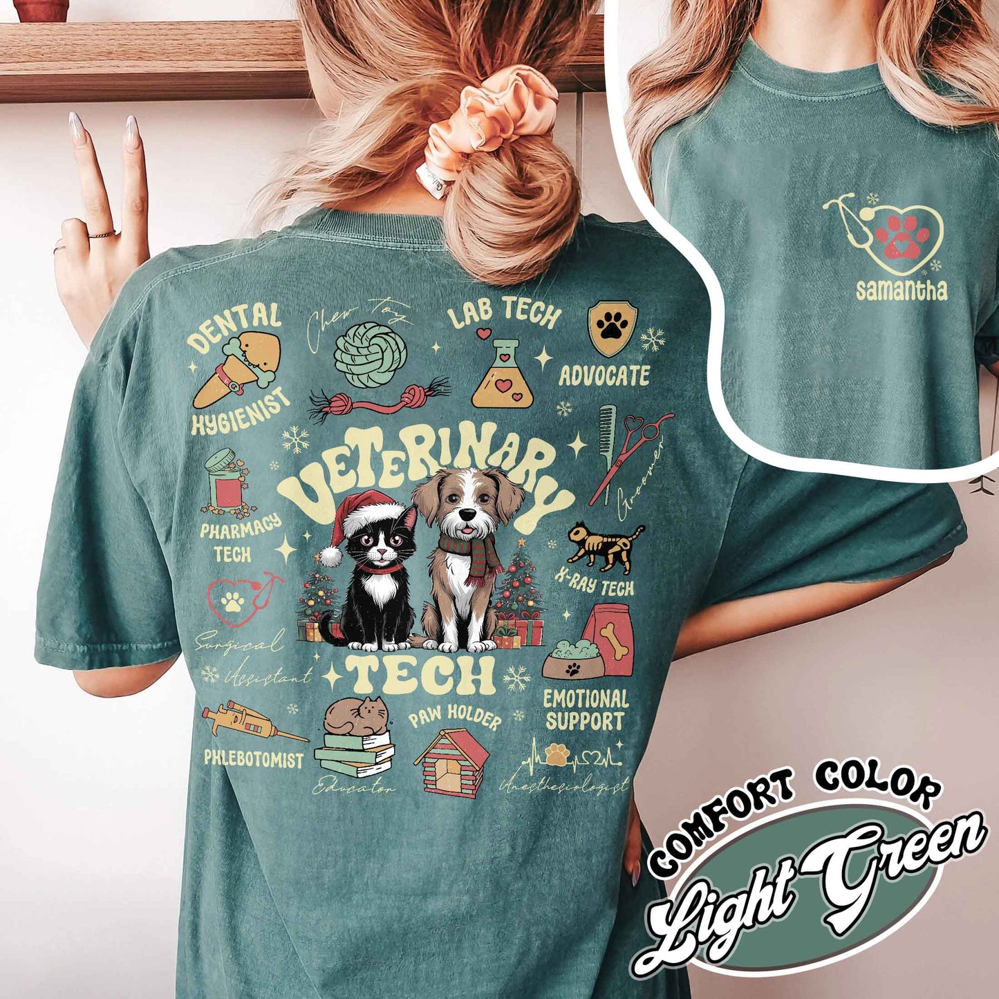 Vet Tech Shirt Personalized, Vet Tech Week 2024, Custom Christmas Vet Tech Shirt, Custom Vet Assistant Shirt, Animal Doctor Gift, Nurse Vet Shirt