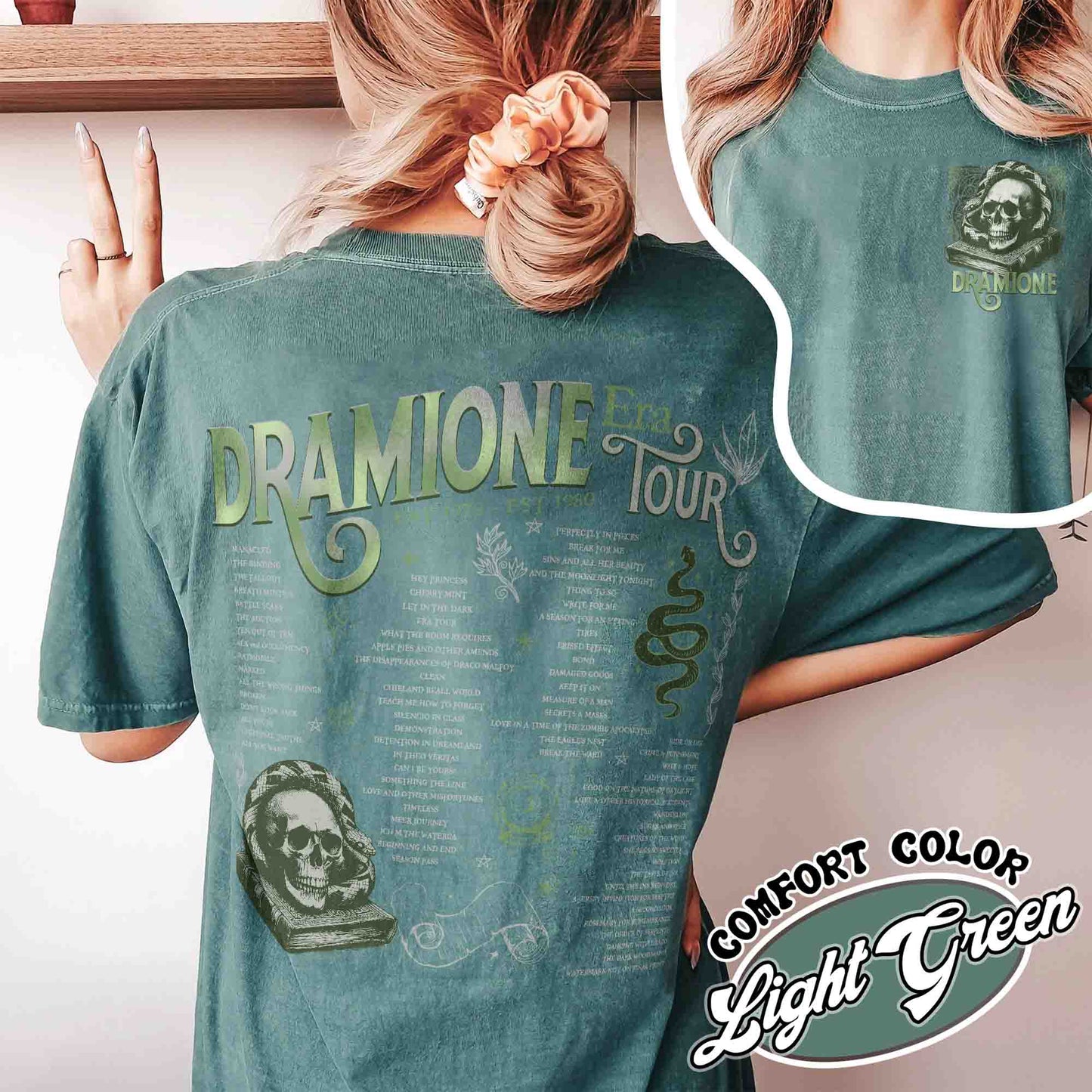 Dramione Tour Comfort Color Shirt, Bookish Fan Fic Shirt, Magic Wizard School, HP Shirt, Wizard School Snake House, Dramione Book Club, Green House Shirt